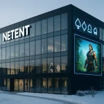 넷엔트 26년 역사 인포그래픽, 1996년 스웨덴 창립부터 2020년 에볼루션 게이밍 인수까지 성장과정과 글로벌 시장점유율 28% 달성 현황